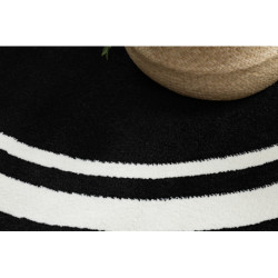 Dywan HAMPTON Border koło ramka czarny koło 200cm Dywan HAMPTON Border koło ramka czarny koło 200cm
