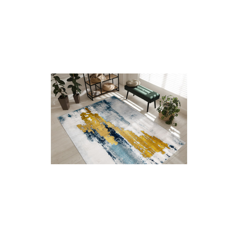 Dywan EMERALD ekskluzywny 1025 glamour, stylowy vintage niebieski / złoty 80x150cm