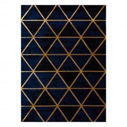 Dywan EMERALD ekskluzywny 1020 glamour, stylowy marmur, trójkąty granatowy / złoty 160x220cm