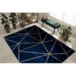 Dywan EMERALD ekskluzywny 1013 glamour, stylowy geometryczny granatowy / złoty 280x370cm