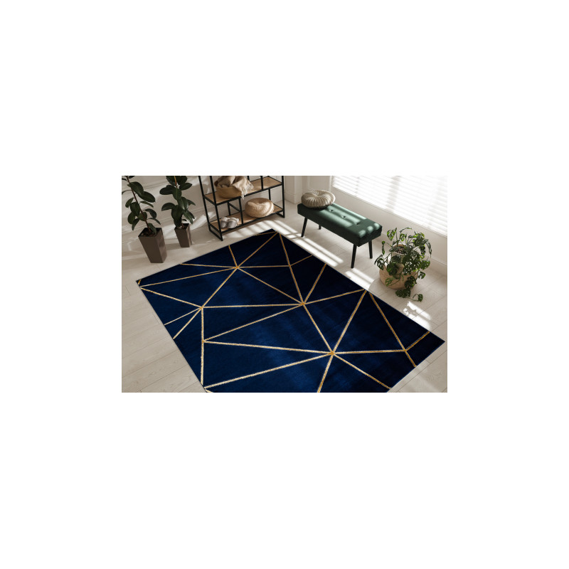 Dywan EMERALD ekskluzywny 1013 glamour, stylowy geometryczny granatowy / złoty 280x370cm