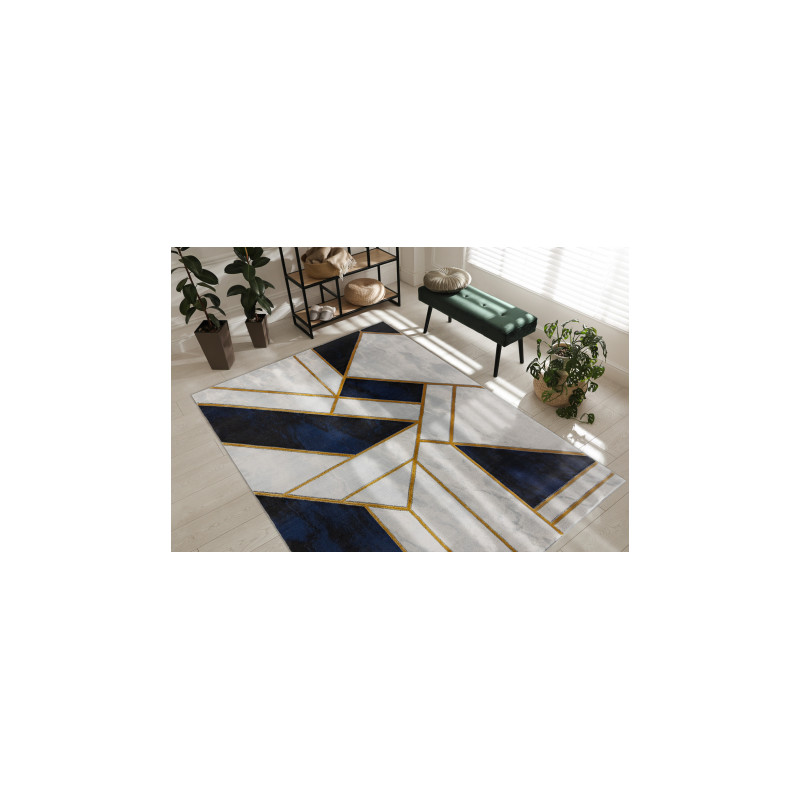 Dywan EMERALD ekskluzywny 1015 glamour, stylowy marmur, geometryczny granatowy / złoty 280x370cm Dywan EMERALD ekskluzywny 1015 glamour, stylowy marmur, geometryczny granatowy / złoty 280x370cm