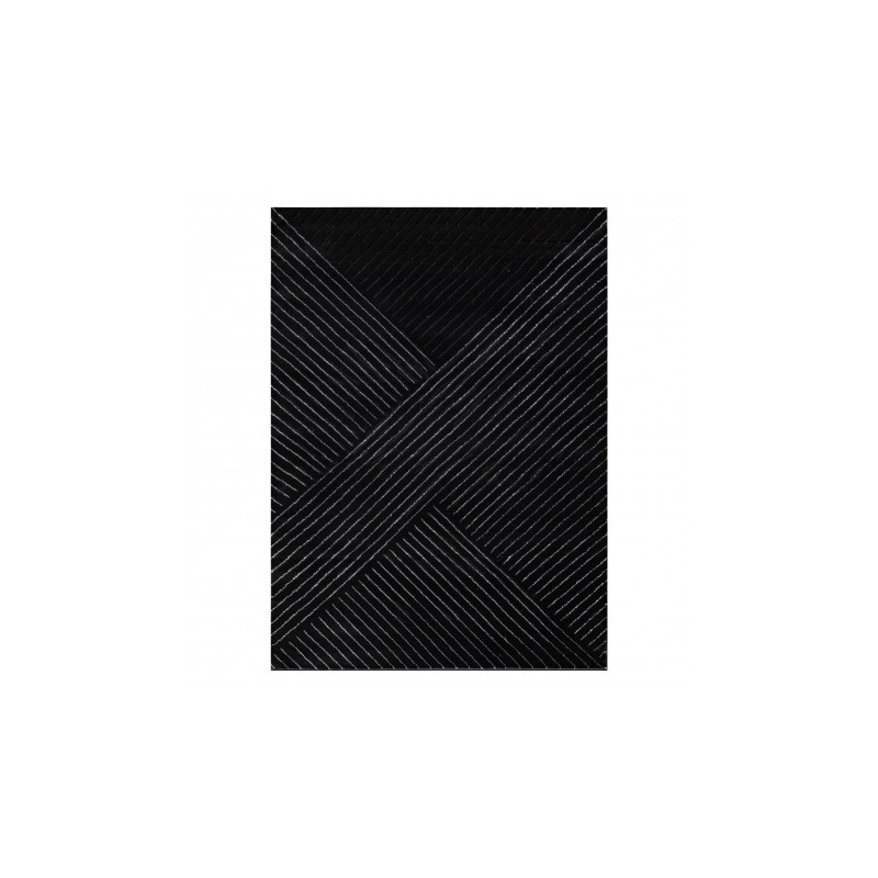 Dywan EMERALD ekskluzywny A0084 glamour, stylowy, linie, geometryczny czarny / srebrny 80x150cm Dywan EMERALD ekskluzywny A0084 glamour, stylowy, linie, geometryczny czarny / srebrny 80x150cm