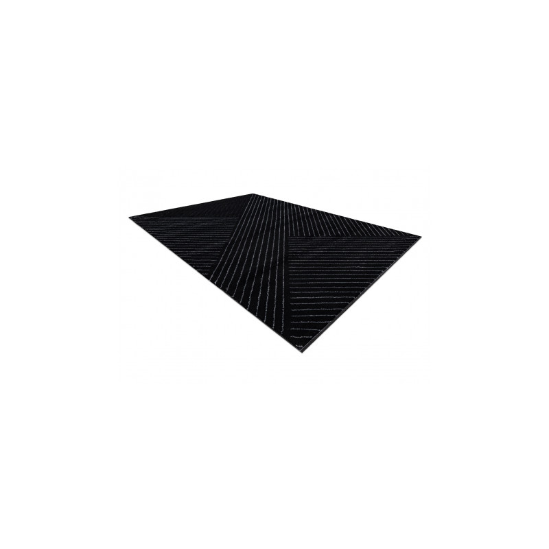 Dywan EMERALD ekskluzywny A0084 glamour, stylowy, linie, geometryczny czarny / srebrny 80x150cm Dywan EMERALD ekskluzywny A0084 glamour, stylowy, linie, geometryczny czarny / srebrny 80x150cm
