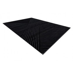 Dywan EMERALD ekskluzywny A0084 glamour, stylowy, linie, geometryczny czarny / srebrny  200x290cm