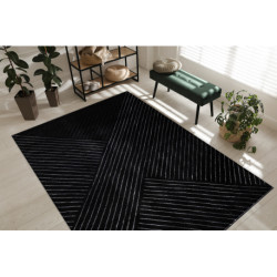 Dywan EMERALD ekskluzywny A0084 glamour, stylowy, linie, geometryczny czarny / srebrny 240x330cm Dywan EMERALD ekskluzywny A0084 glamour, stylowy, linie, geometryczny czarny / srebrny 240x330cm
