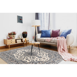 Dywan NAIN Ramka ornament 7335/51935 beż / granat 80x150cm