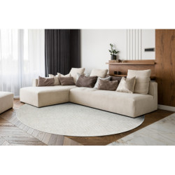 Dywan CASABLANCA PLUS koło krem jednolity, pętelkowy koło 80cm