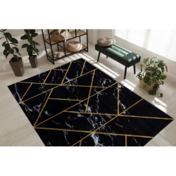 Dywan EMERALD ekskluzywny 2000 glamour, stylowy geometryczny, marmur czarny / złoty 120x170cm