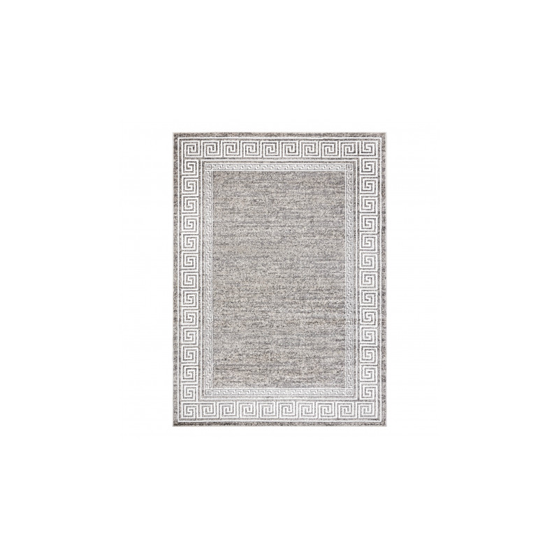 Dywan MATEO 8033/944 Nowoczesny, grecki, ramka - strukturalny szary / beż 280x370cm