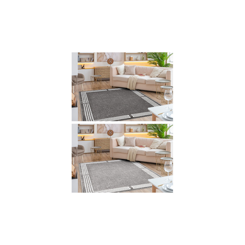 Dywan MATEO 8034/644 Nowoczesny ramka - strukturalny szary 120x170cm
