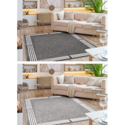 Dywan MATEO 8034/644 Nowoczesny ramka - strukturalny szary 280x370cm
