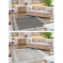 Dywan MATEO 8034/944 Nowoczesny ramka - strukturalny szary / beż 280x370cm