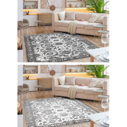Dywan MATEO 8037/644 Nowoczesny ramka, kwiaty - strukturalny szary 240x330cm Dywan MATEO 8037/644 Nowoczesny ramka, kwiaty - strukturalny szary 240x330cm