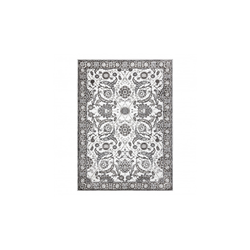 Dywan MATEO 8037/644 Nowoczesny ramka, kwiaty - strukturalny szary 280x370cm