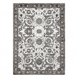 Dywan MATEO 8037/944 Nowoczesny ramka, kwiaty - strukturalny szary / beż  80x150cm