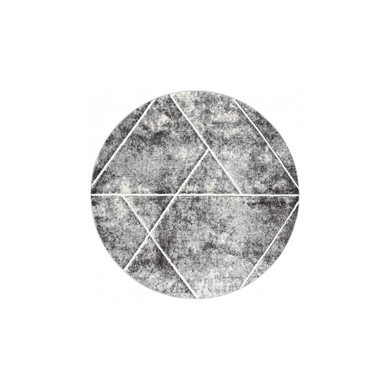 Dywan MATEO 8031/644 koło Nowoczesny, geometryczny, trójkąty - strukturalny szary koło 200cm