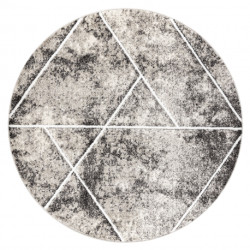 Dywan MATEO 8031/944 koło Nowoczesny, geometryczny, trójkąty - strukturalny szary / beż koło 120cm