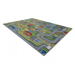 DYWAN REBEL ROADS City life 97 Miasto, dla dzieci antypoślizgowy - szary 95x133cm