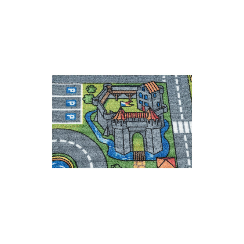 DYWAN REBEL ROADS City life 97 Miasto, dla dzieci antypoślizgowy - szary 95x133cm