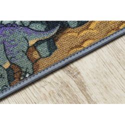 DYWAN REBEL ROADS Dino World 29 Dinozaury, dla dzieci antypoślizgowy - szary / zielony 95x133cm