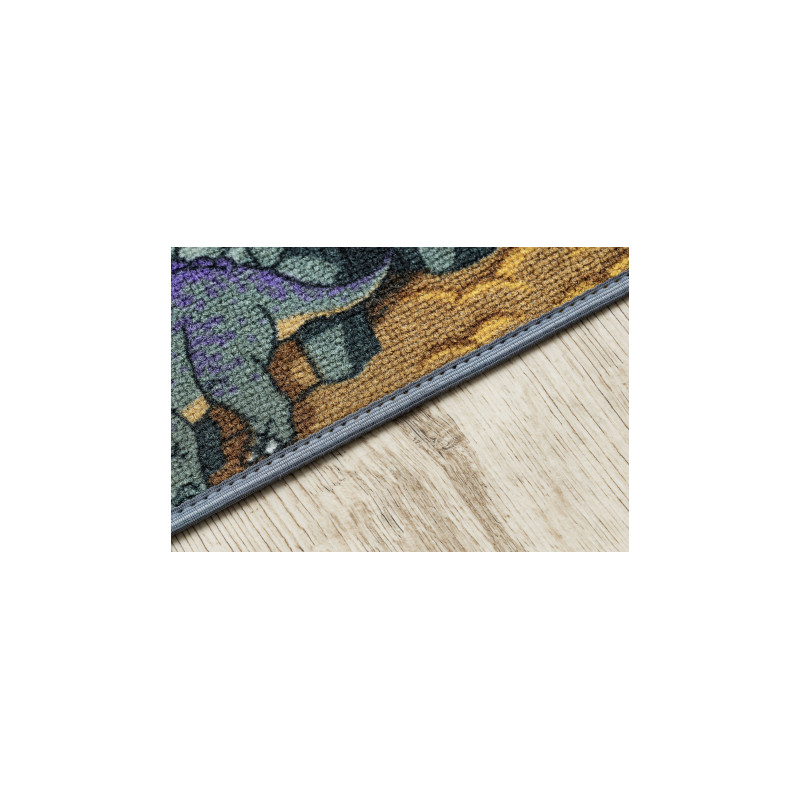 DYWAN REBEL ROADS Dino World 29 Dinozaury, dla dzieci antypoślizgowy - szary / zielony 95x133cm