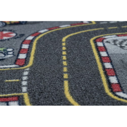 DYWAN REBEL ROADS Racers 97 Uliczki, samochody dzieci antypoślizgowy - szary 95x200cm