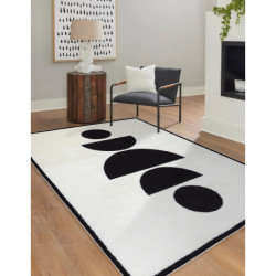 Dywan MODE 8598 geometryczny krem / czarny 140x190cm