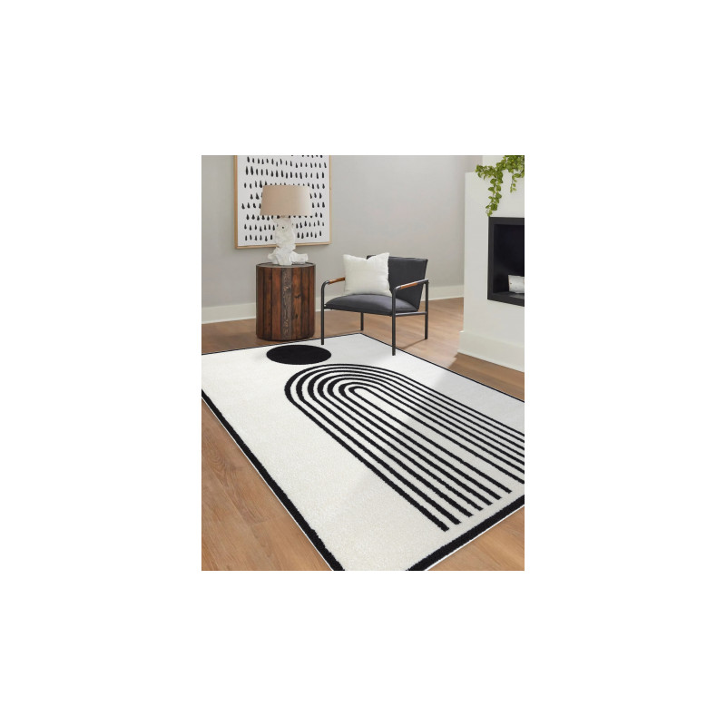 Dywan MODE 8597 geometryczny krem / czarny 160x220cm Dywan MODE 8597 geometryczny krem / czarny 160x220cm