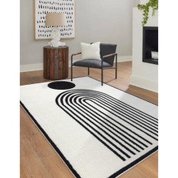 Dywan MODE 8597 geometryczny krem / czarny 200x290cm