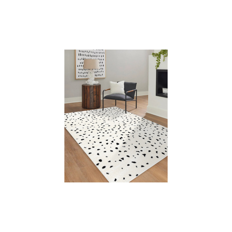 Dywan MODE 8508 kropki krem / czarny 160x220cm