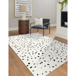 Dywan MODE 8508 kropki krem / czarny 180x270cm Dywan MODE 8508 kropki krem / czarny 180x270cm