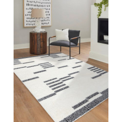 Dywan MODE 8511 geometryczny krem / czarny 120x170cm