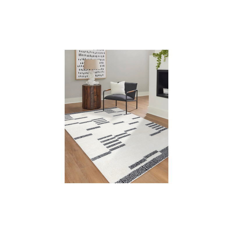 Dywan MODE 8511 geometryczny krem / czarny 140x190cm