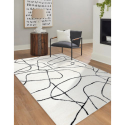 Dywan MODE 8522 abstrakcja krem / czarny 160x220cm