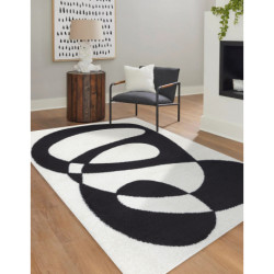 Dywan MODE 8531 abstrakcja krem / czarny 140x190cm Dywan MODE 8531 abstrakcja krem / czarny 140x190cm