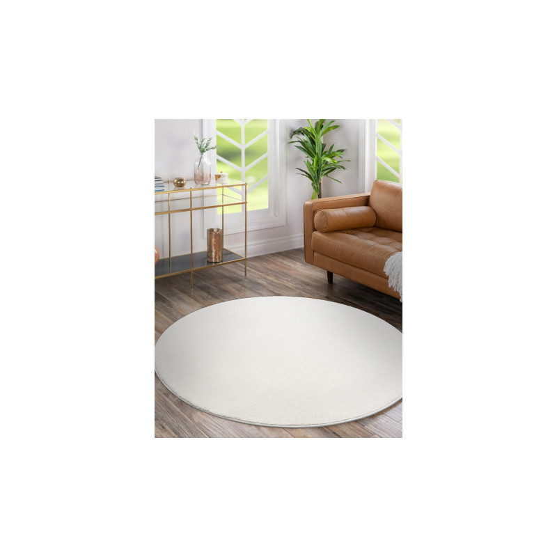 Dywan SOFTY koło Jednolity, jednokolorowy krem koło 120cm Dywan SOFTY koło Jednolity, jednokolorowy krem koło 120cm