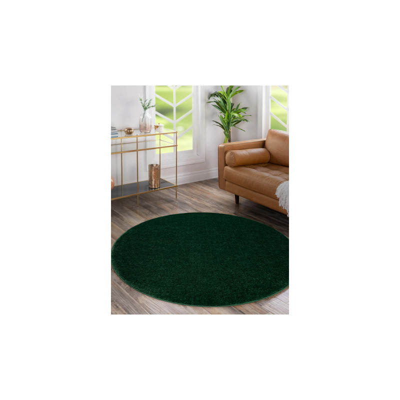 Dywan SOFTY koło Jednolity, jednokolorowy forest zielony koło 150cm Dywan SOFTY koło Jednolity, jednokolorowy forest zielony koło 150cm