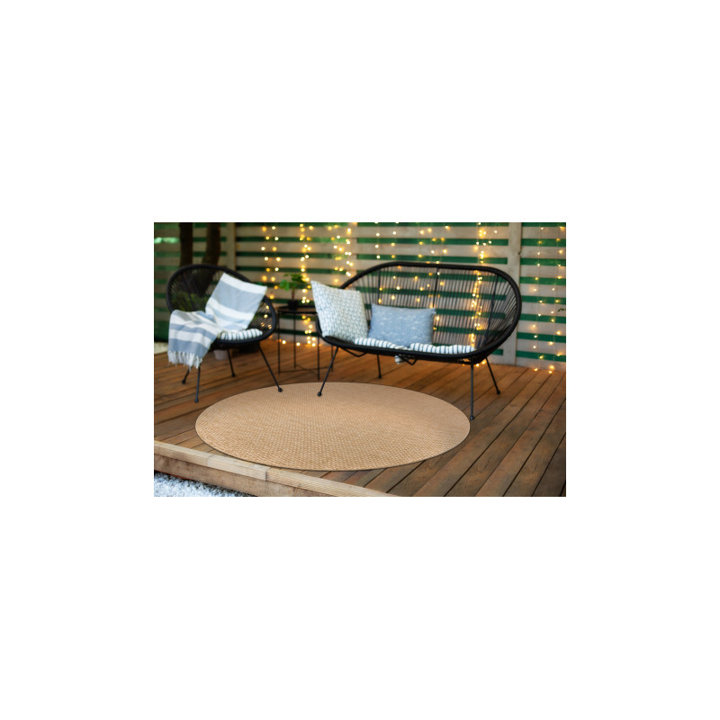 Dywan TIMO 6272 koło SZNURKOWY SIZAL outdoor ciemny beż koło 120cm