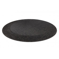 Dywan TIMO 5000 koło SZNURKOWY SIZAL outdoor ramka czarny koło 120cm