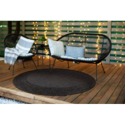 Dywan TIMO 5000 koło SZNURKOWY SIZAL outdoor ramka czarny koło 150cm Dywan TIMO 5000 koło SZNURKOWY SIZAL outdoor ramka czarny koło 150cm