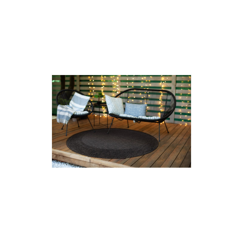 Dywan TIMO 5000 koło SZNURKOWY SIZAL outdoor ramka czarny koło 150cm Dywan TIMO 5000 koło SZNURKOWY SIZAL outdoor ramka czarny koło 150cm
