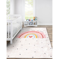 Dywan do prania JUNIOR 51300.802 Tęcza, kropki dla dzieci, antypoślizgowy - beż 160x220cm Dywan do prania JUNIOR 51300.802 Tęcza, kropki dla dzieci, antypoślizgowy - beż 160x220cm