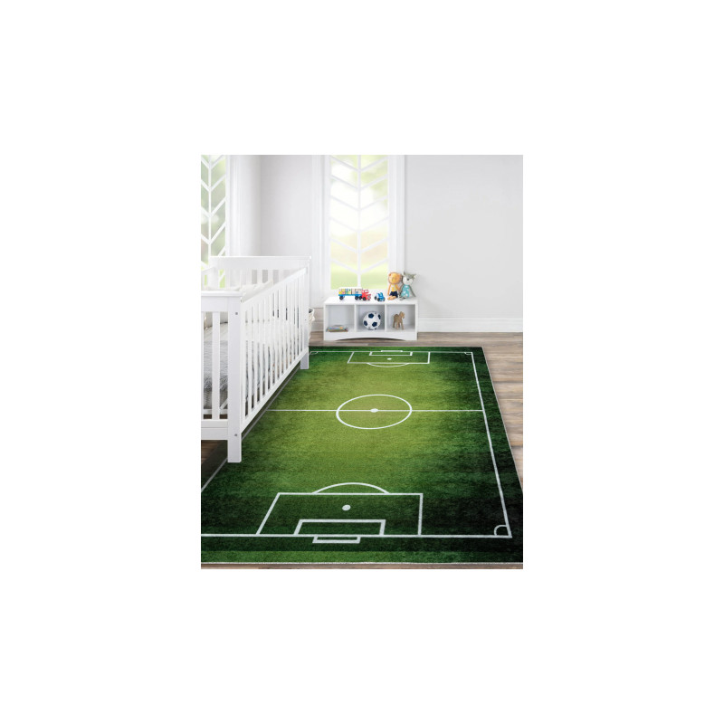 Dywan do prania JUNIOR 51307.803 Boisko, piłka nożna dla dzieci, antypoślizgowy - zielony 80x150cm