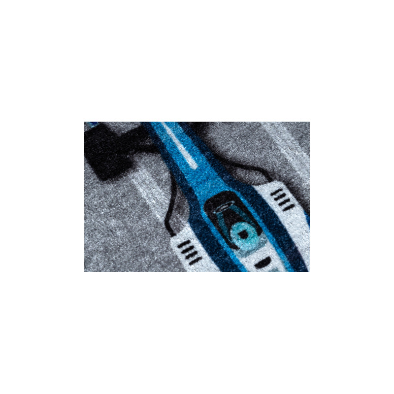 Dywan do prania JUNIOR 52108.801 Wyścigówka, formuła 1 dla dzieci, antypoślizgowy - szary 80x150cm