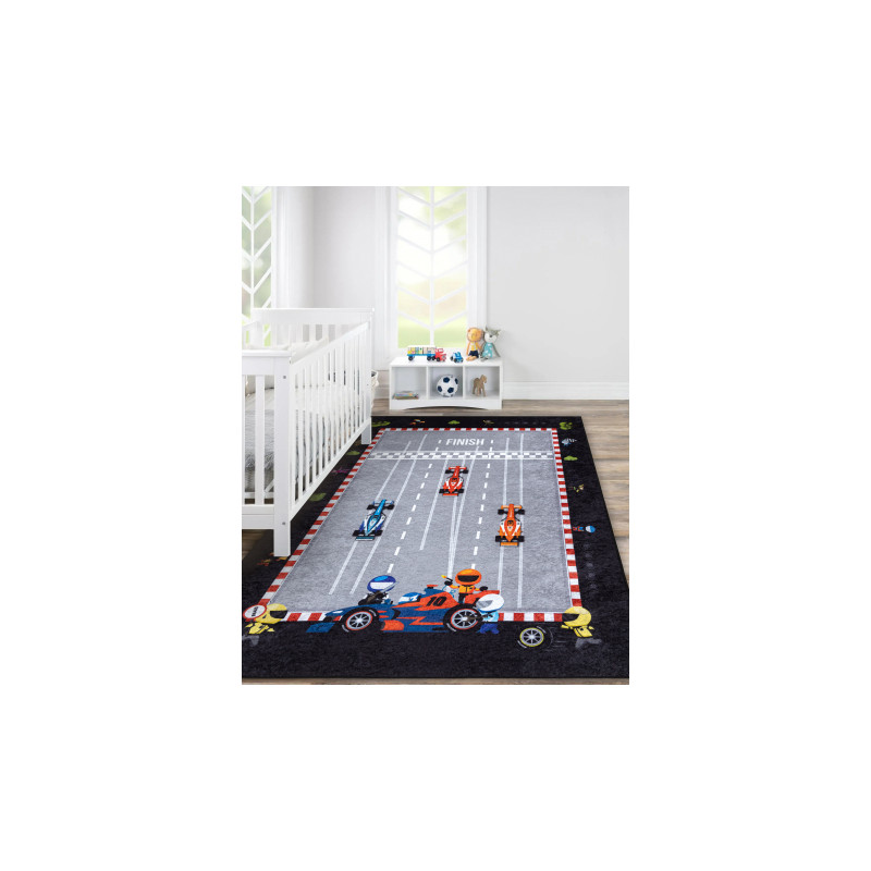 Dywan do prania JUNIOR 52108.801 Wyścigówka, formuła 1 dla dzieci, antypoślizgowy - szary 160x220cm Dywan do prania JUNIOR 52108.801 Wyścigówka, formuła 1 dla dzieci, antypoślizgowy - szary 160x220cm