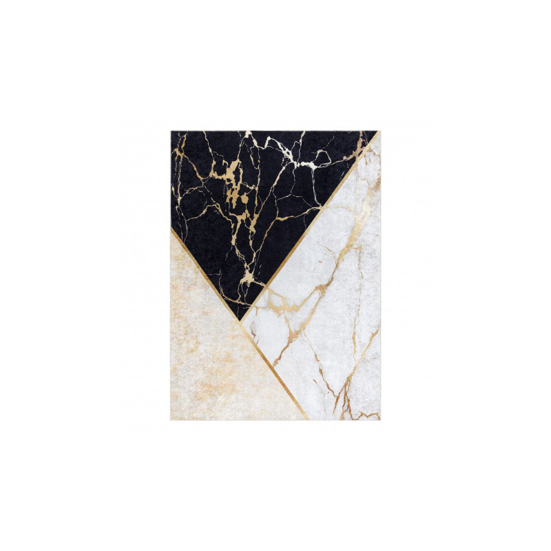 Dywan do prania MIRO 52103.801 Marmur, geometryczny antypoślizgowy - złoty 200x290cm