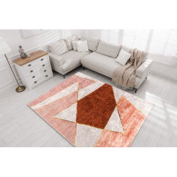 Dywan do prania MIRO 52097.802 Geometryczny antypoślizgowy - różowy 80x150cm