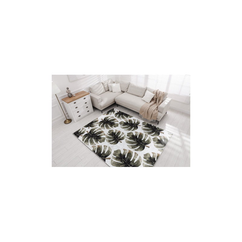 Dywan do prania MIRO 52102.801 Liście Monstera antypoślizgowy - zielony 120x170cm Dywan do prania MIRO 52102.801 Liście Monstera antypoślizgowy - zielony 120x170cm