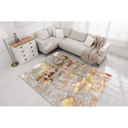 Dywan do prania MIRO 51463.802 Abstrakcja antypoślizgowy - szary / złoty 140x190cm